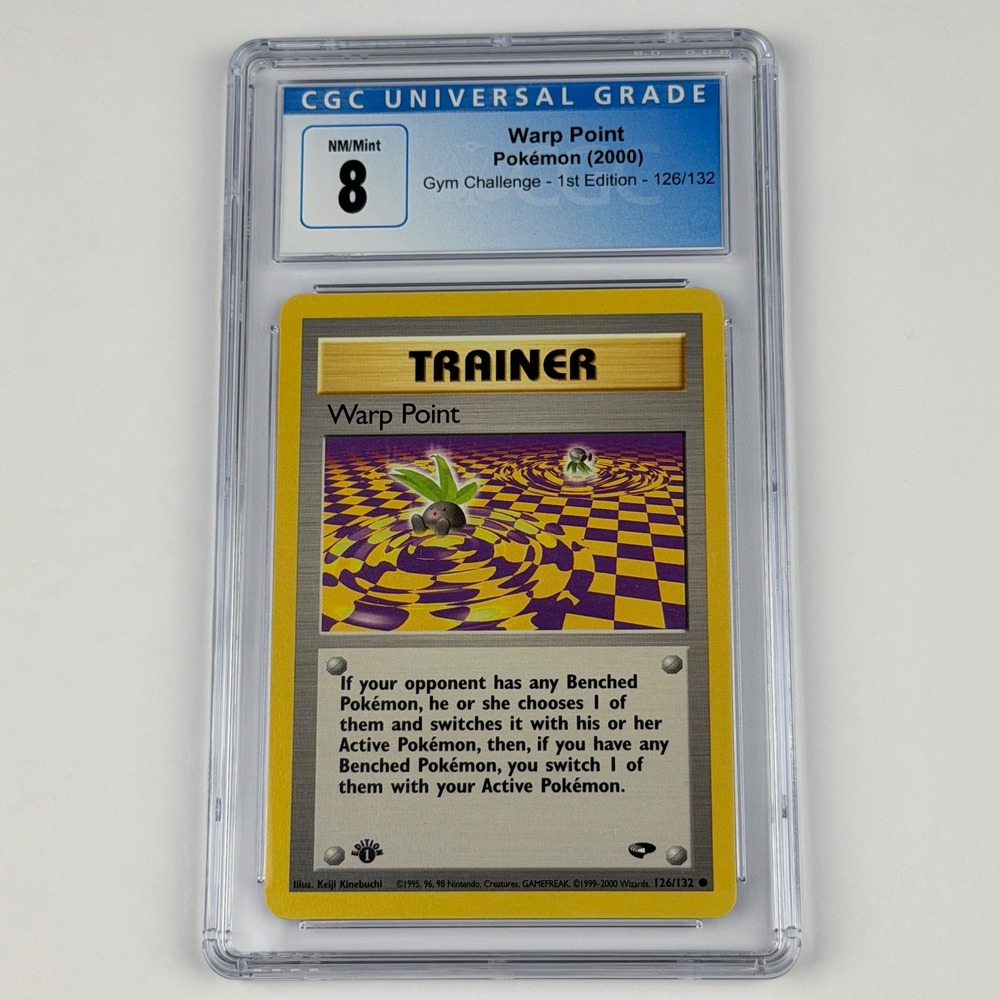 Pokemon Warp Point 126/132 1st Edition CGC 8 Blue Label TCG 2000 Gym Challenge